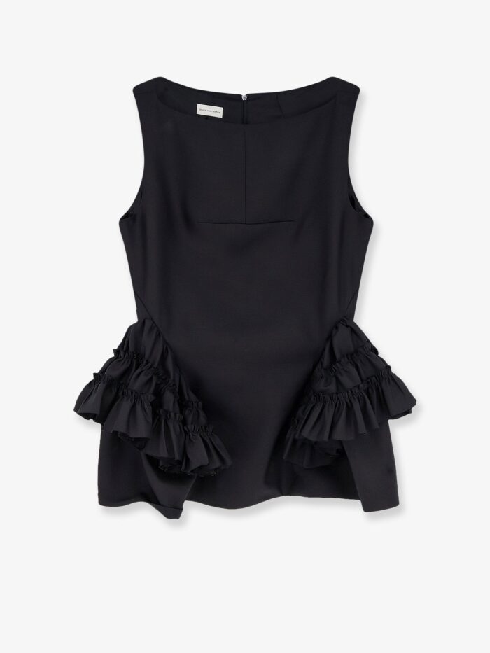 dries van noten casey wool and silk top Dries Van Noten Casey Wool And Silk Top