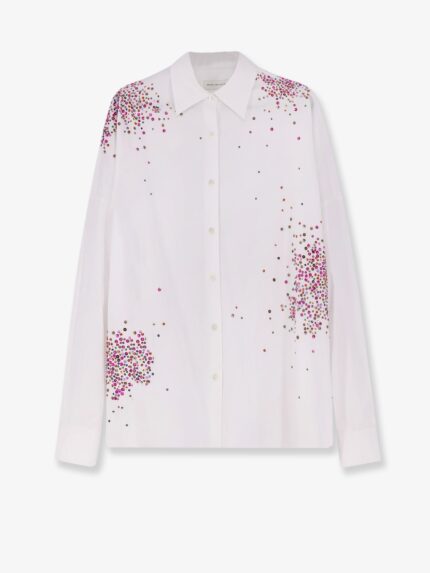 Dries Van Noten Casia Cotton Shirt With Multicolored Sequin Detail