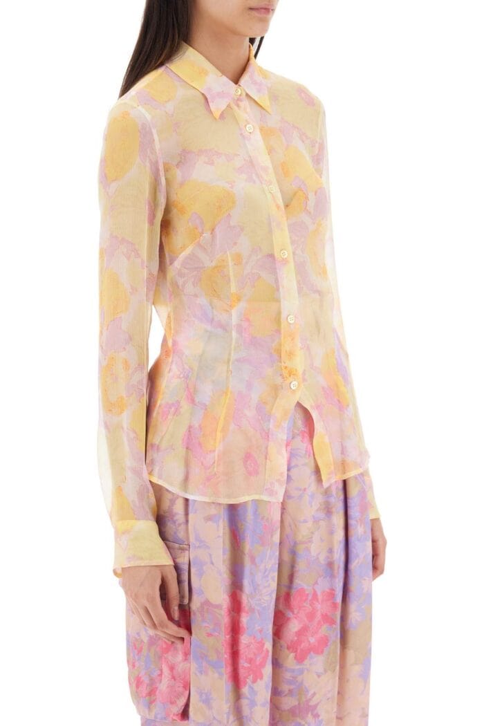 Dries Van Noten 'cloudy' Silk Chiffon Shirt