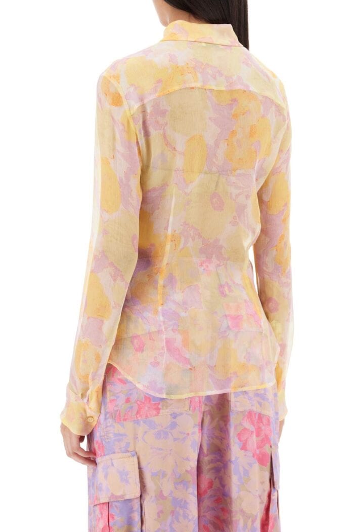 Dries Van Noten 'cloudy' Silk Chiffon Shirt