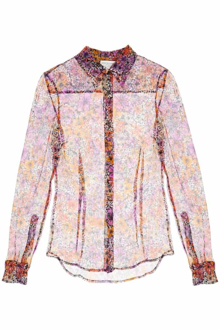 Dries Van Noten 'cloudy' Silk Chiffon Shirt