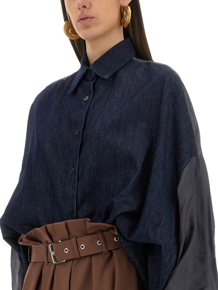 Dries Van Noten CONTRASTING DENIM SHIRT
