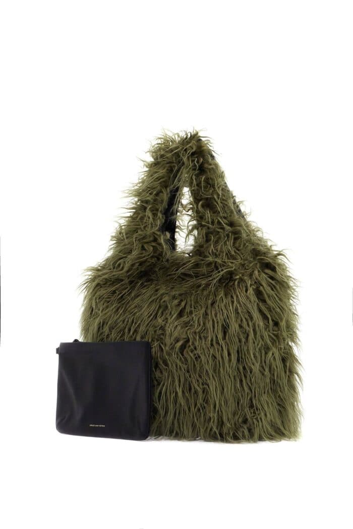 dries van noten eco fur tote bag in DRIES VAN NOTEN Eco Fur Tote Bag In