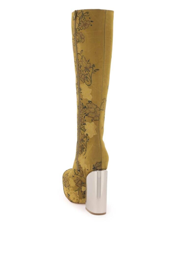 Dries Van Noten Embroidered Jacquard High Boots