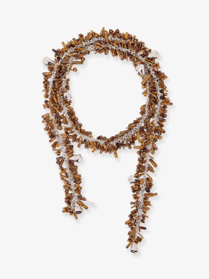 Dries Van Noten Embroidered Scarf Metal Necklace