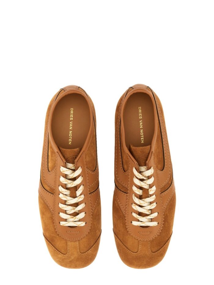 dries van noten leather and suede sneaker Dries Van Noten LEATHER AND SUEDE SNEAKER