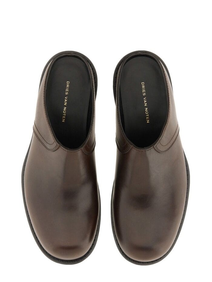 dries van noten leather clogs Dries Van Noten LEATHER CLOGS