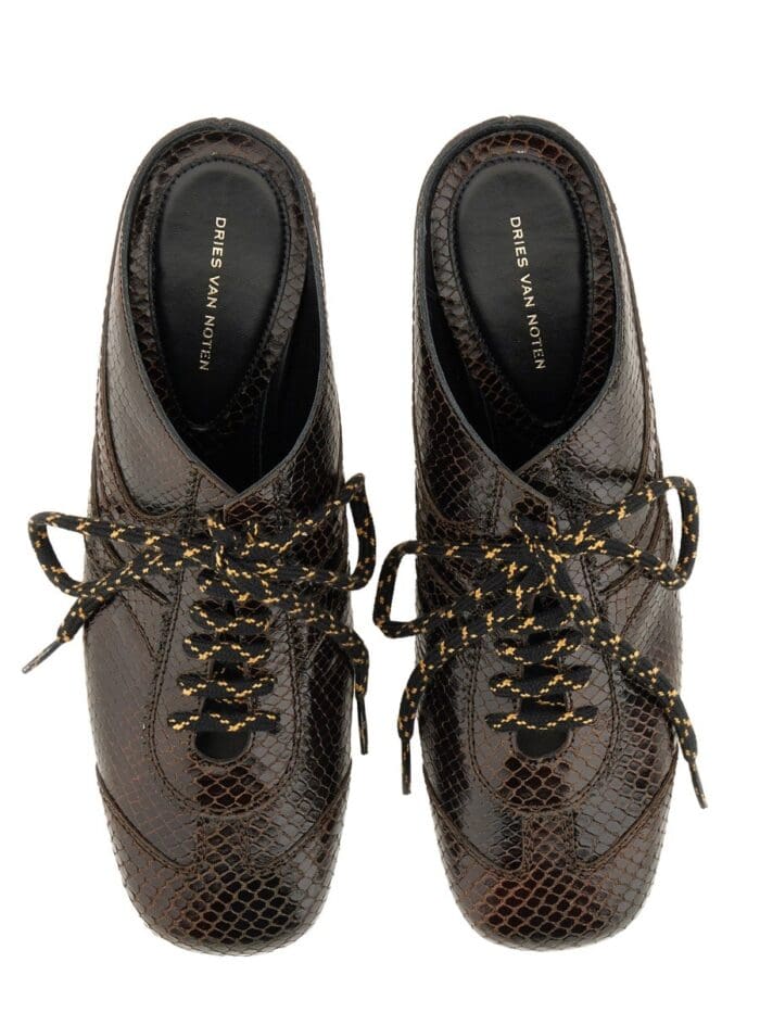 dries van noten leather slip on mules Dries Van Noten LEATHER SLIP-ON MULES