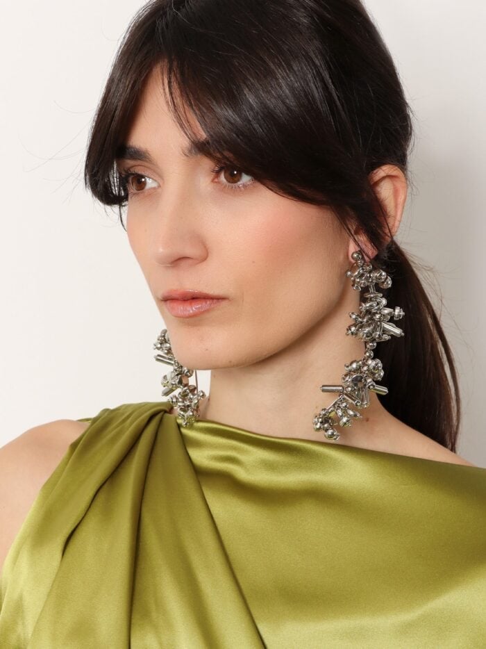 Dries Van Noten Long Metal Earrings
