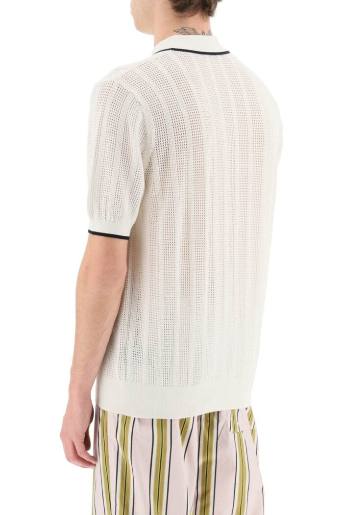 Dries Van Noten Openwork Knit Polo Shirt