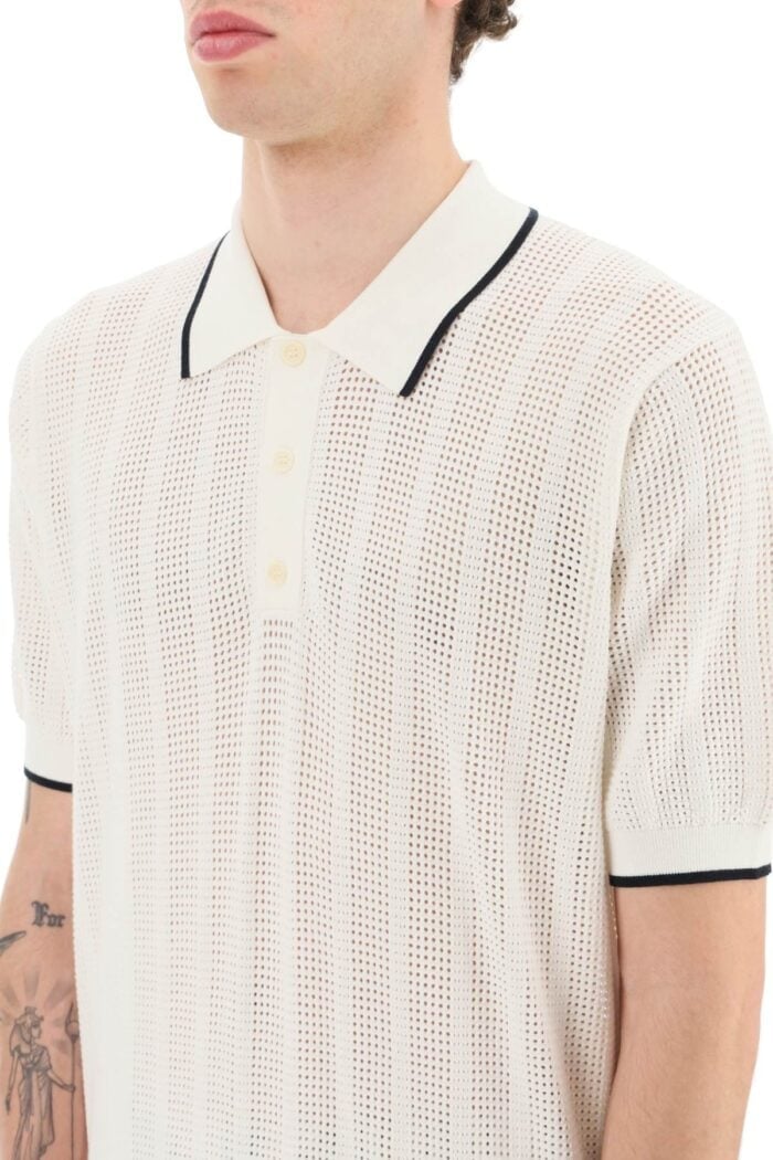 Dries Van Noten Openwork Knit Polo Shirt