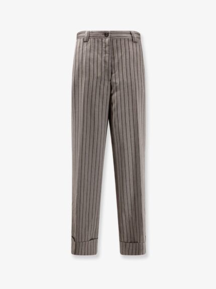 Dries Van Noten Pakora Viscose Trousers With Striped Motif