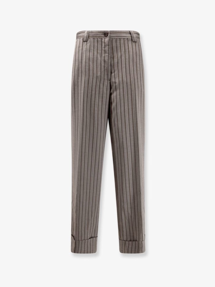 dries van noten pakora viscose trousers with striped motif Dries Van Noten Pakora Viscose Trousers With Striped Motif
