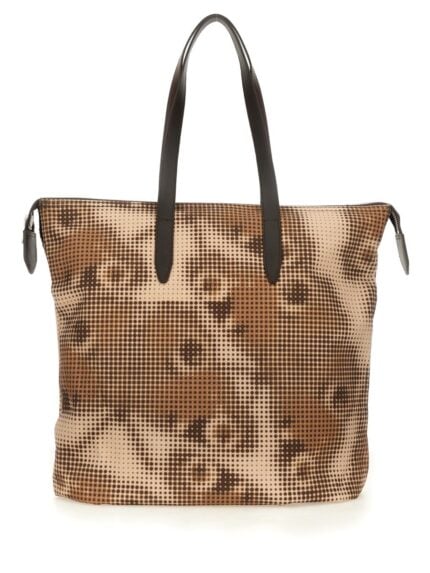 Dries Van Noten PRINTED COTTON DENIM TOTE BAG