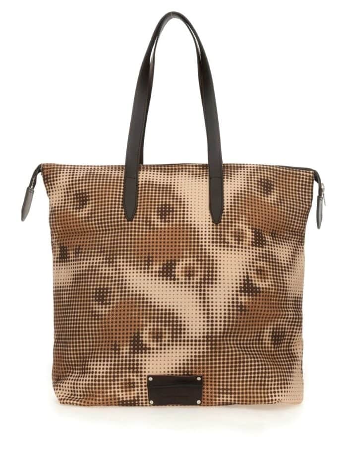 Dries Van Noten PRINTED COTTON DENIM TOTE BAG