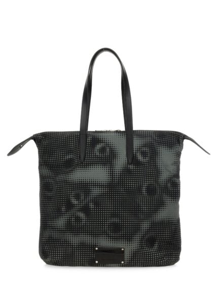 Dries Van Noten PRINTED COTTON DENIM TOTE BAG