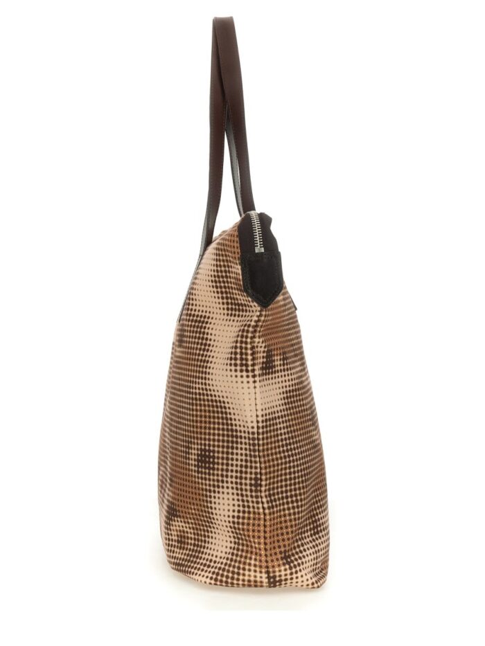 Dries Van Noten PRINTED COTTON DENIM TOTE BAG