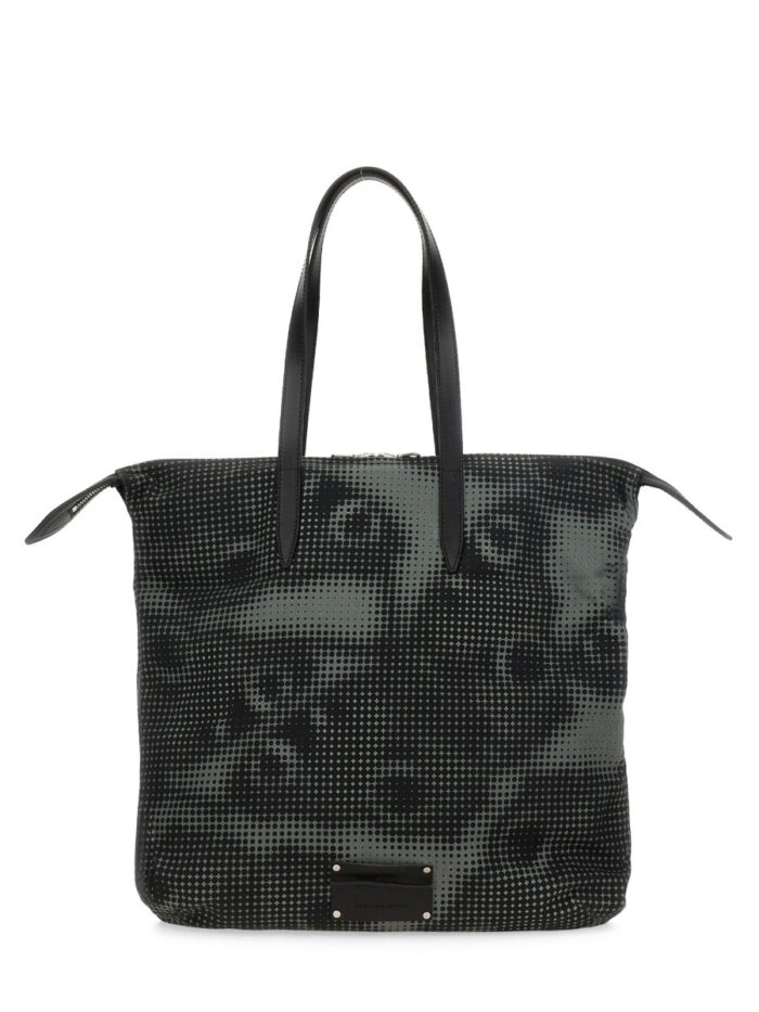 Dries Van Noten PRINTED COTTON DENIM TOTE BAG