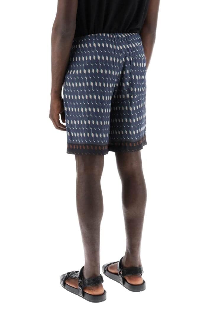 Dries Van Noten S-wave Printed Bermuda Shorts