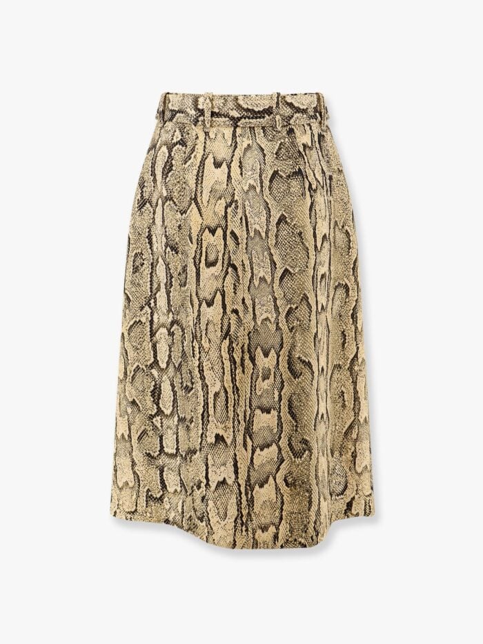 Dries Van Noten Sheraz Viscose And Cotton Skirt With Reptile Print