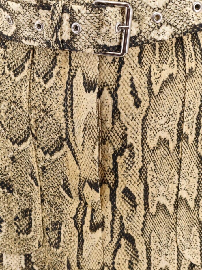 Dries Van Noten Sheraz Viscose And Cotton Skirt With Reptile Print