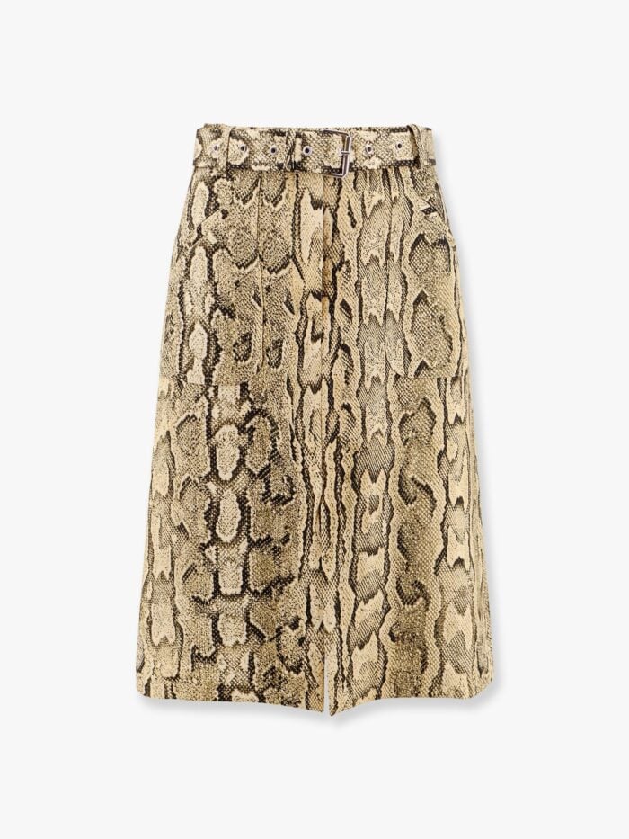 Dries Van Noten Sheraz Viscose And Cotton Skirt With Reptile Print