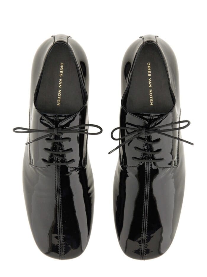 dries van noten shiny leather lace up shoe Dries Van Noten SHINY LEATHER LACE-UP SHOE