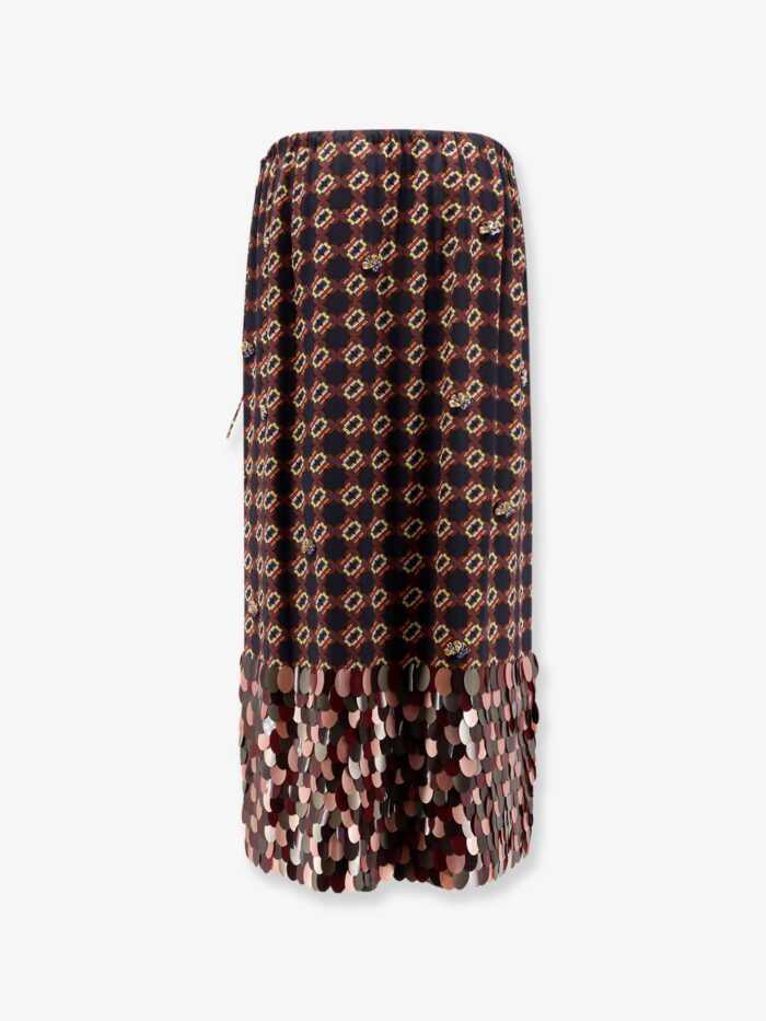 Dries Van Noten Silk Skirt With Sequins