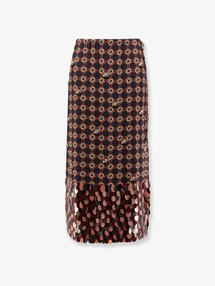 Dries Van Noten Silk Skirt With Sequins