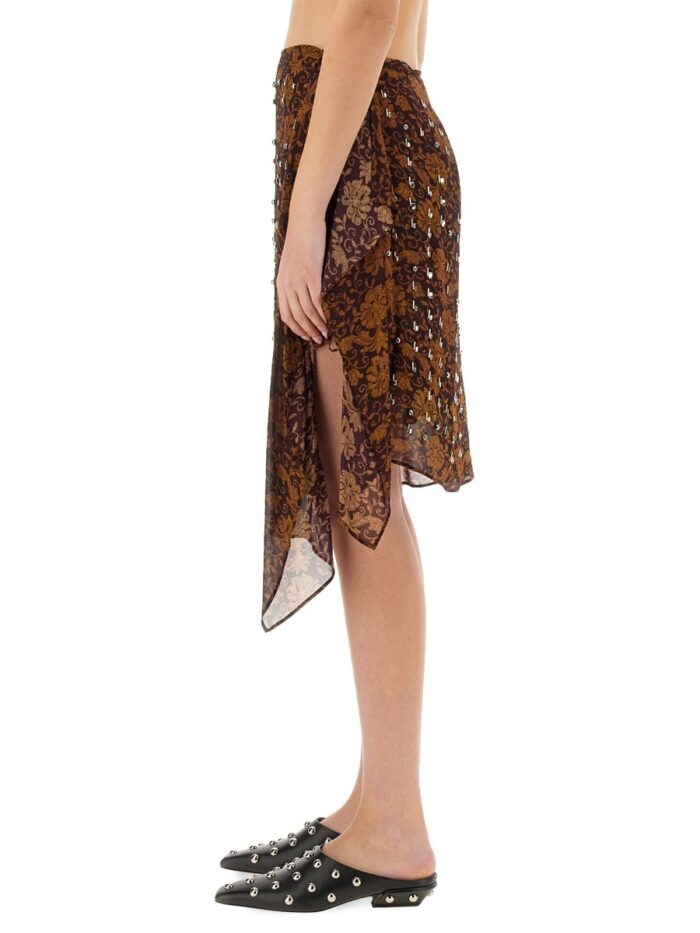 Dries Van Noten SKIRT WITH PRINT AND APPLIQUÉ