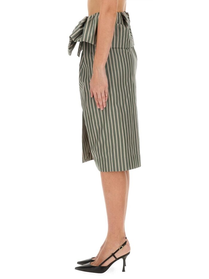 Dries Van Noten STRIPED MIDI SKIRT