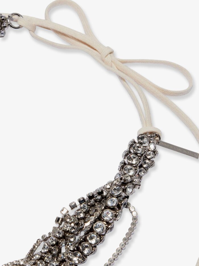 Dries Van Noten W261 Brass Necklace With Rhinestone Detail