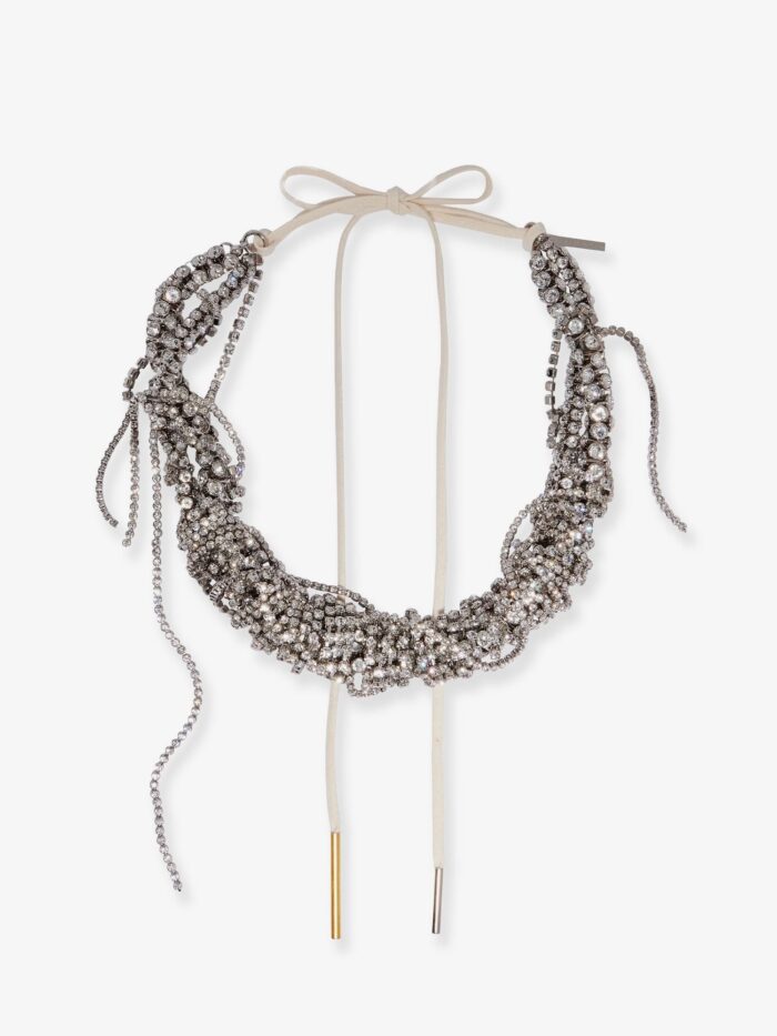 Dries Van Noten W261 Brass Necklace With Rhinestone Detail
