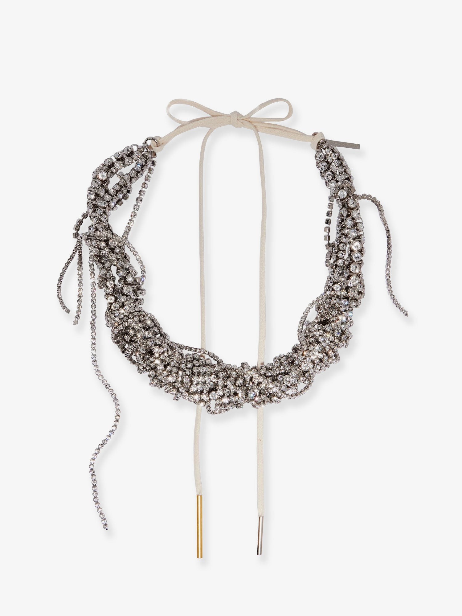 Dries Van Noten W261 Brass Necklace With Rhinestone Detail