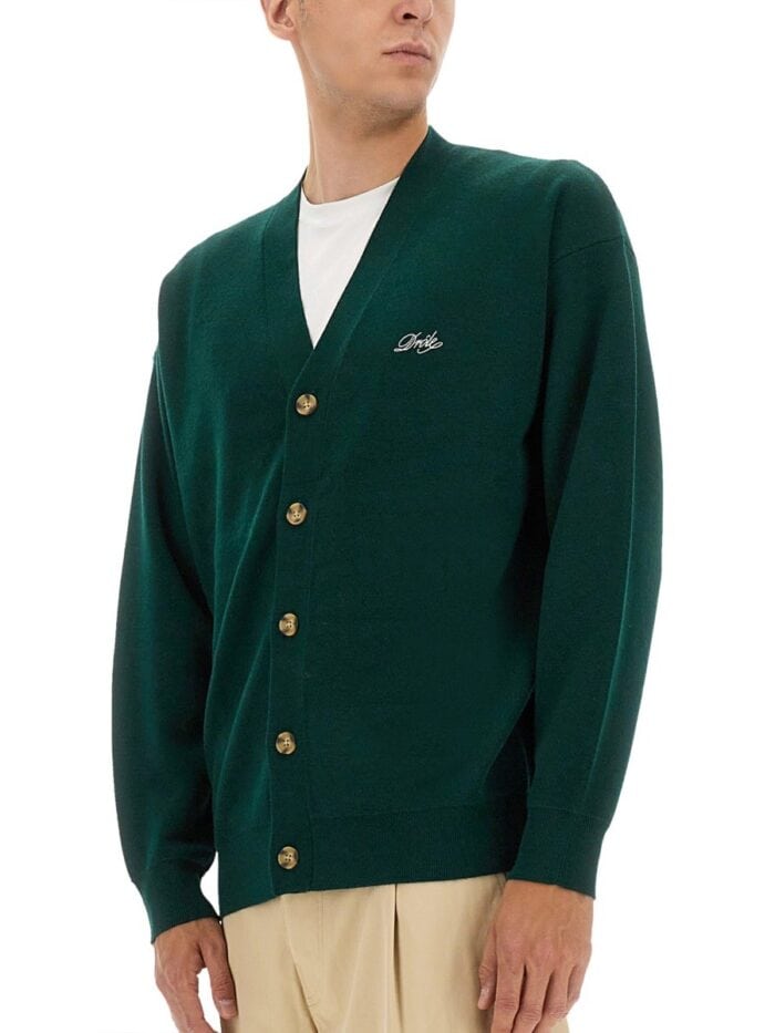 Drole De Monsieur CARDIGAN WITH LOGO EMBROIDERY