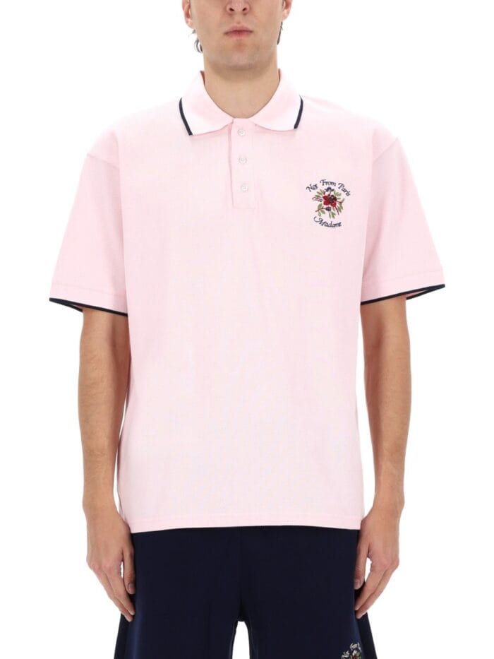 Drole De Monsieur "SLOGAN ROSE" POLO SHIRT