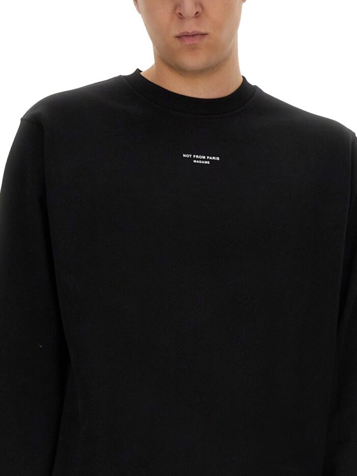 Drole De Monsieur SWEATSHIRT WITH PRINT "NOT FROM PARIS MADAME"
