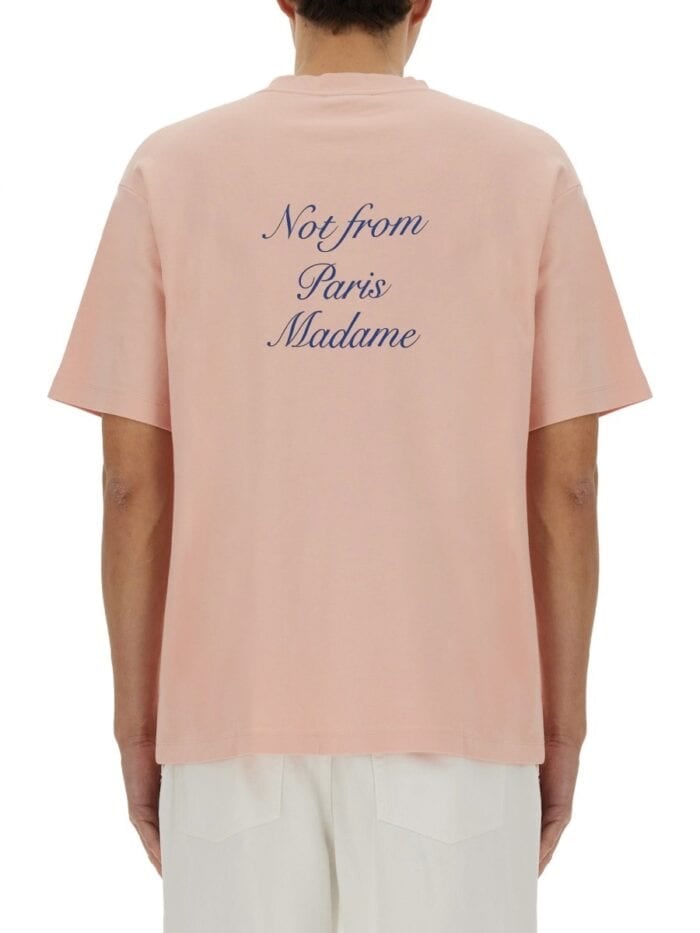 Drole De Monsieur T-SHIRT WITH ITALICIZED SLOGAN