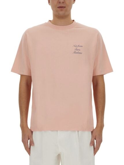 Drole De Monsieur T-SHIRT WITH ITALICIZED SLOGAN