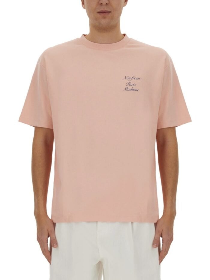 Drole De Monsieur T-SHIRT WITH ITALICIZED SLOGAN