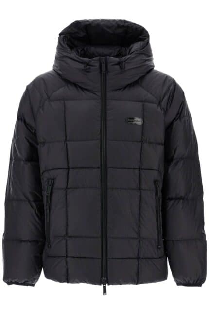 DSQUARED2 Black 3d Padded Nylon Jacket With Hood