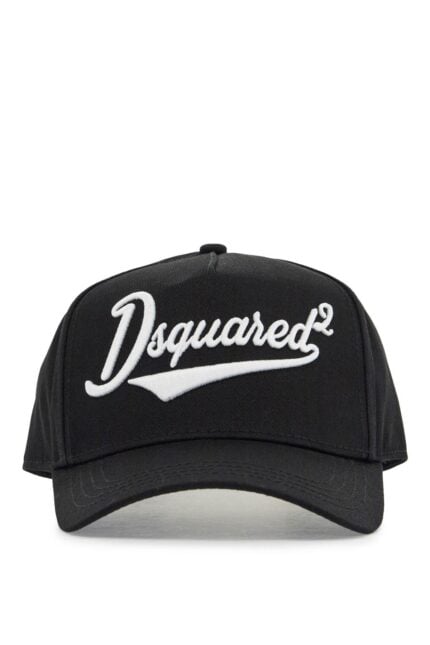 DSQUARED2 Black Adjustable Curved Brim Embroidered Baseball Cap