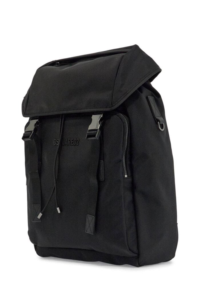 DSQUARED2 Black Nylon Laptop Backpack