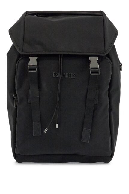 DSQUARED2 Black Nylon Laptop Backpack