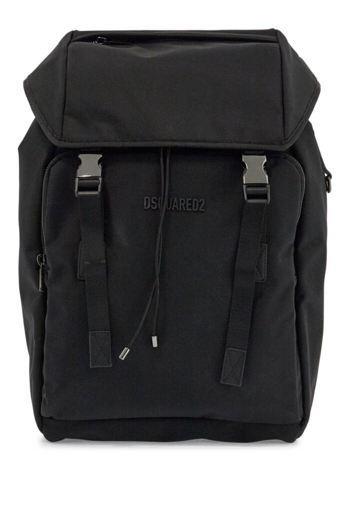 DSQUARED2 Black Nylon Laptop Backpack