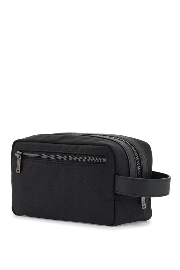 DSQUARED2 Black Rectangular Beauty Case In Polyamide With Side Handle And Zip