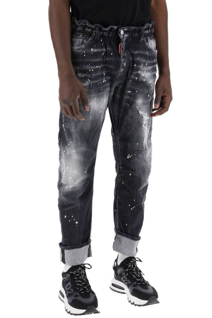 DSQUARED2 Black Ripped Wash Big Brother Jeans For Men