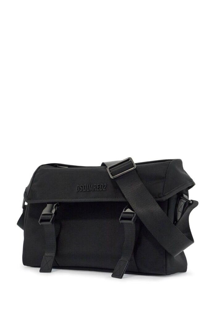 DSQUARED2 Black Shoulder Bag In Polyamide With Spacious Compartment