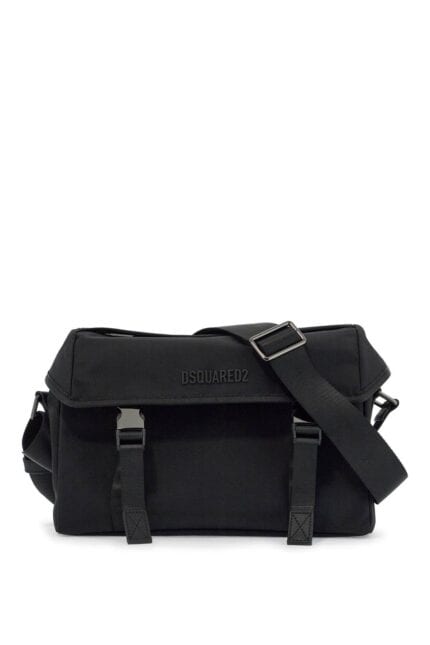 DSQUARED2 Black Shoulder Bag In Polyamide With Spacious Compartment