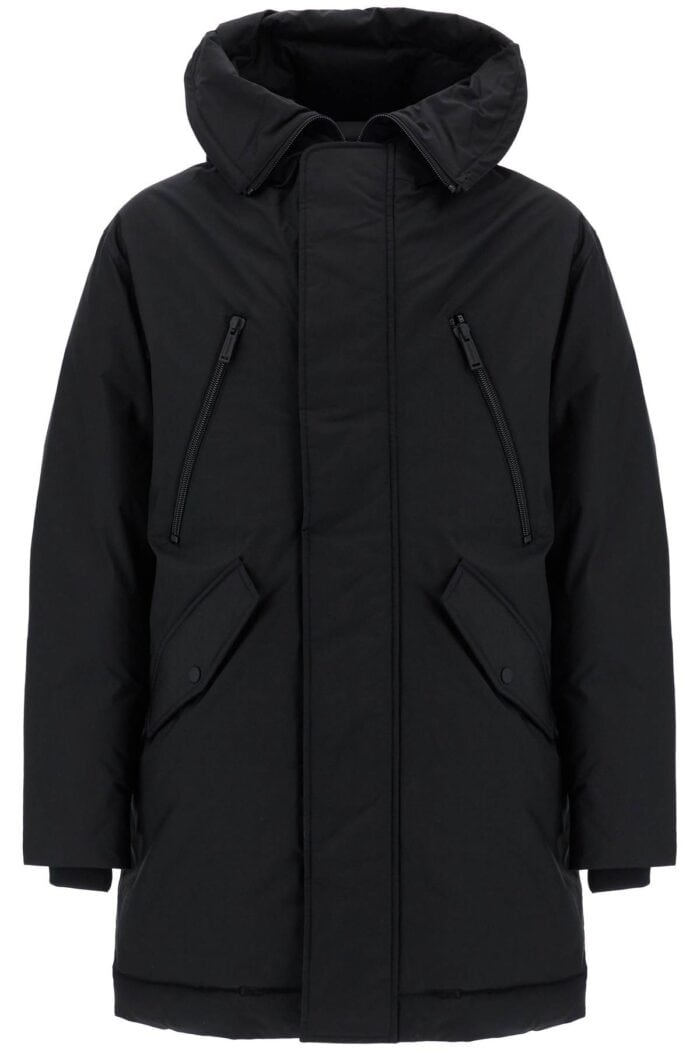 DSQUARED2 Black Techno Down Polyester Parka With Hood